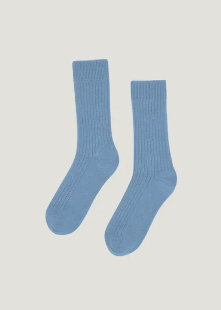 Chaussettes en laine mérinos recyclée | bleu "merino wool blend sock - seaside blue"