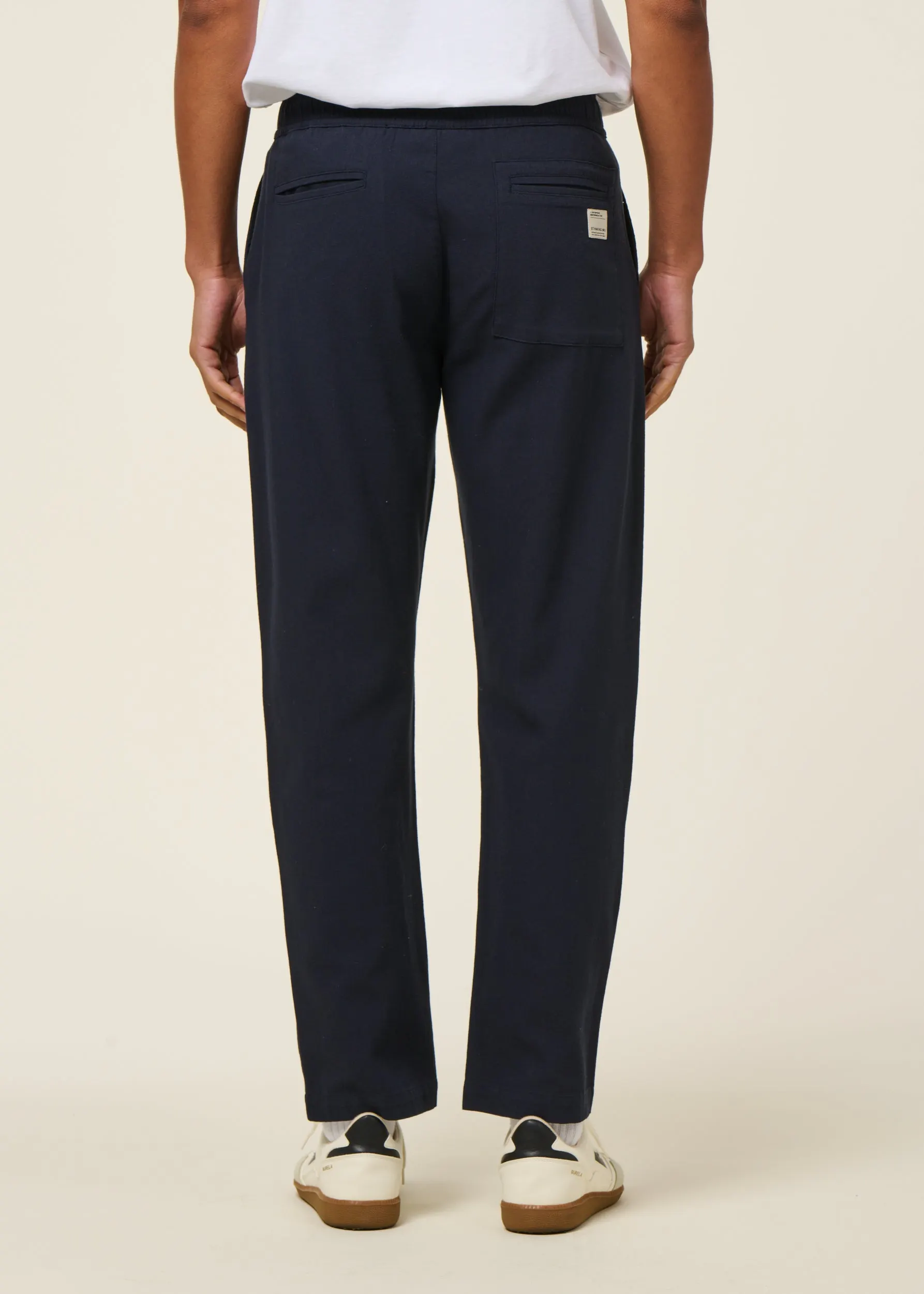 Pantalon droit marine en coton bio - navy travel pants, Thinking Mu, photo 3