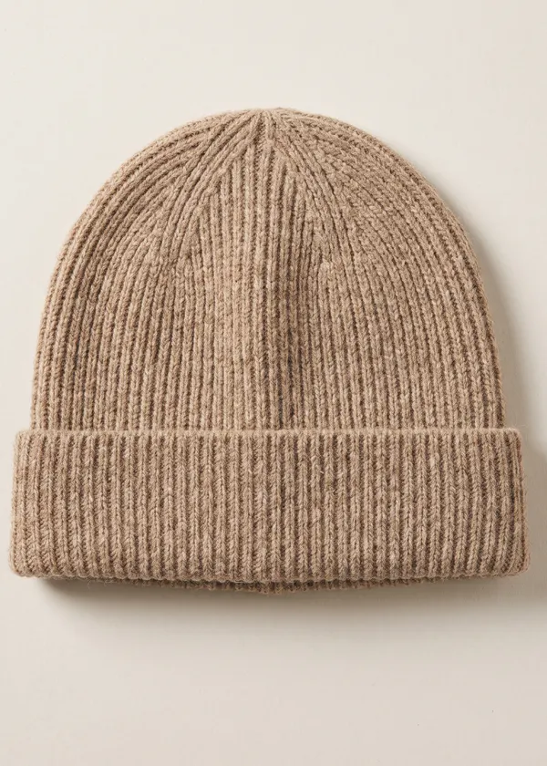 Bonnet en laine mérinos recyclée | taupe, WeDressFair