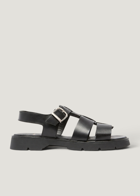 Sandales made in france en cuir tannage végétal certifié | noir "ballast vgt" - Kleman