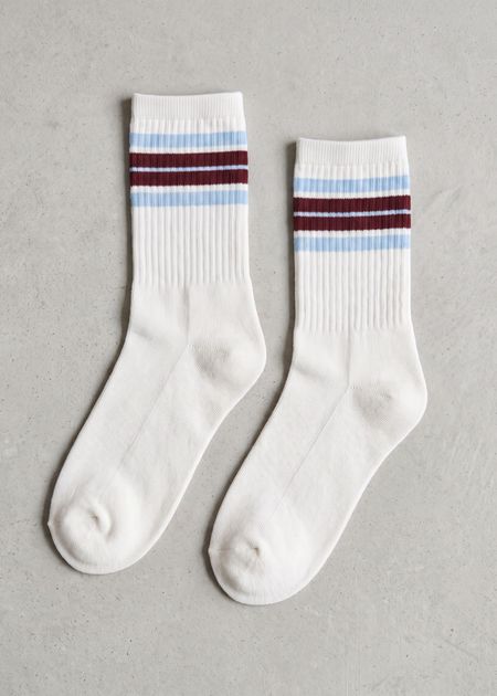 Chaussettes en coton bio | blanc rayé
