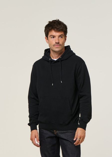 Sweat à capuche en coton bio | noir "deep black" - Colorful Standard