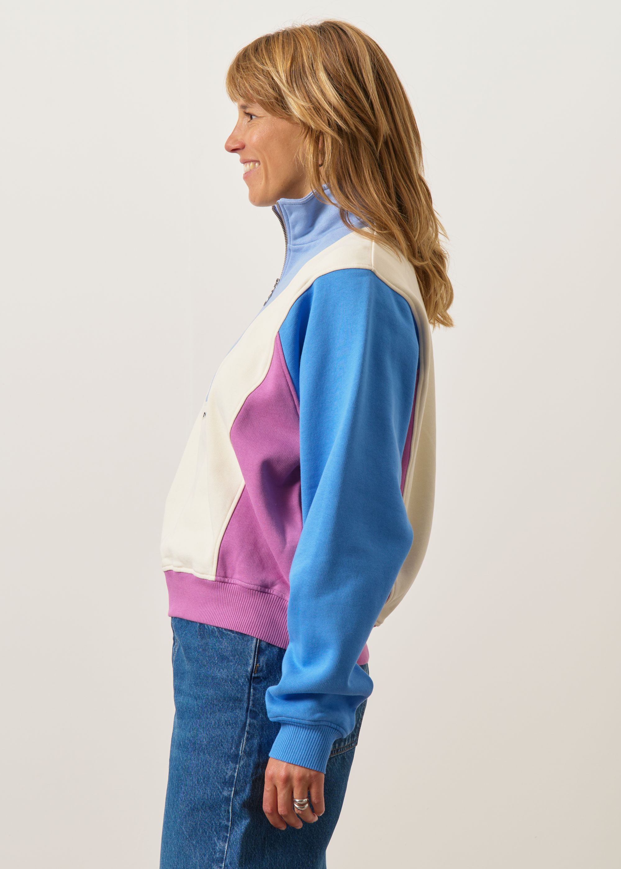 Sweatjacke mit Reißverschluss aus Bio-Baumwolle | mehrfarbig "emma bleu", Perpète, Foto 5