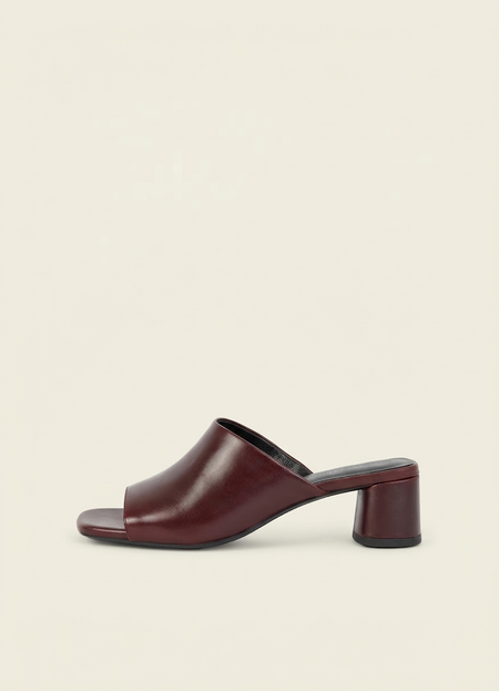 Mules à talon en cuir | bordeaux "Piper - cherry"