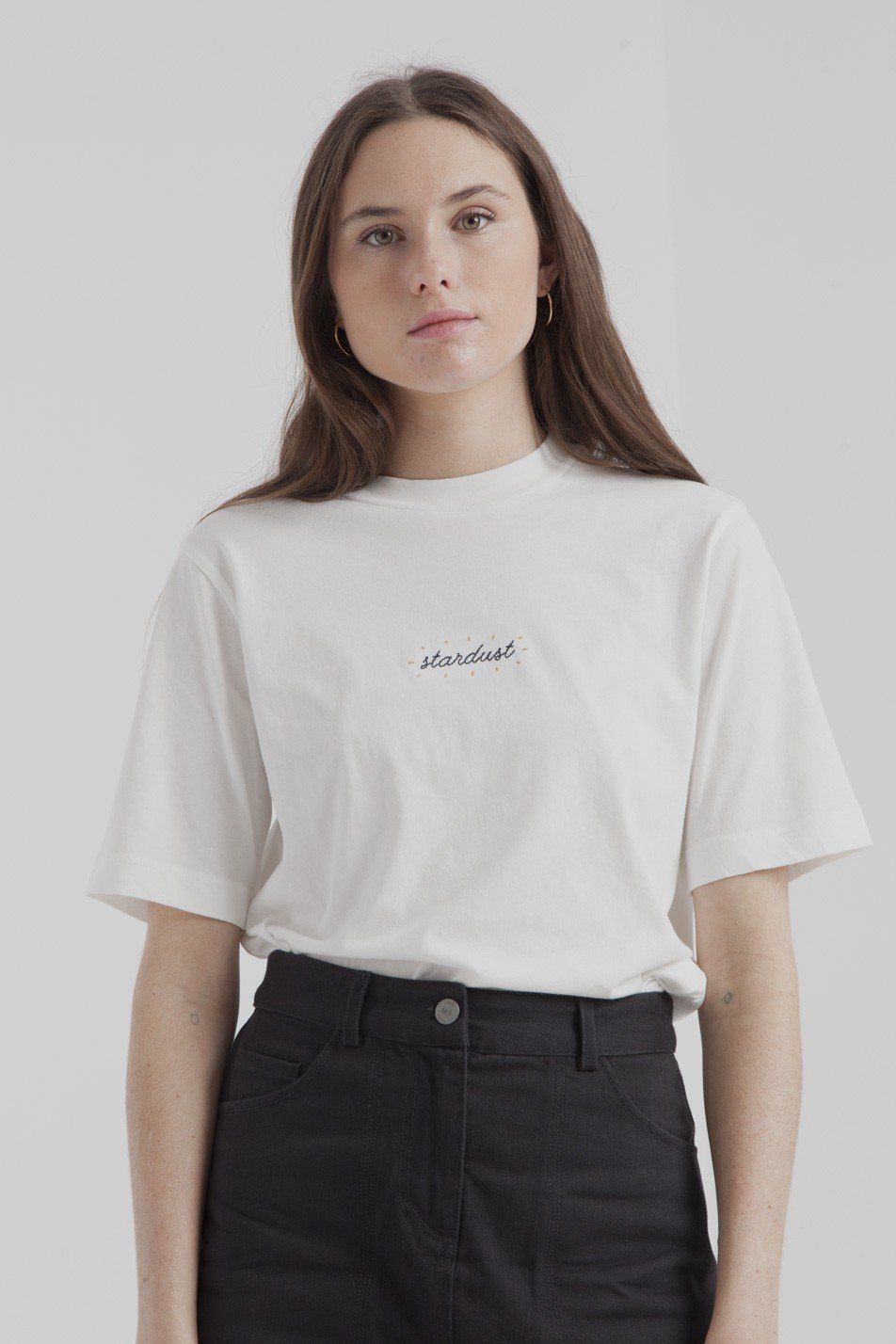 T-shirt blanc en coton bio - stardust, Thinking Mu, photo 1