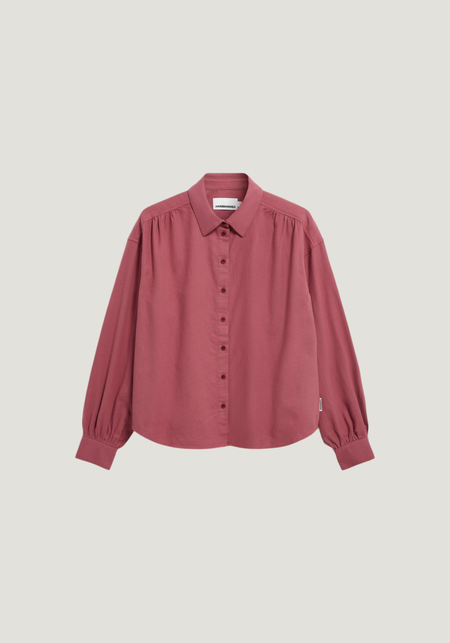 Chemise ample en coton bio | bordeaux "Efinaraa flanell blouse - velvet ember", Armedangels, photo 4