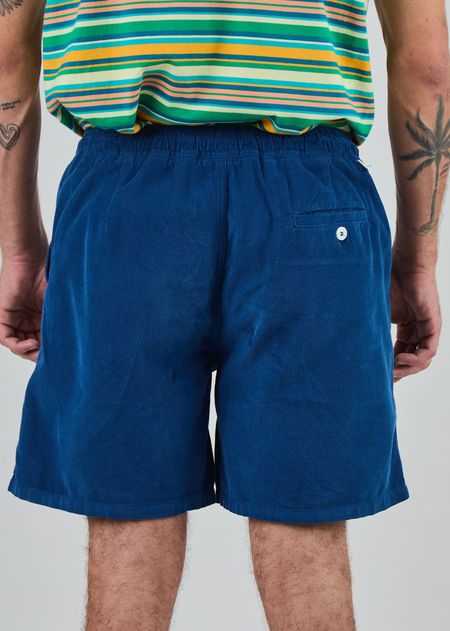 Short en coton bio | bleu "Baby cord shorts blue - blue" - Brava Fabrics