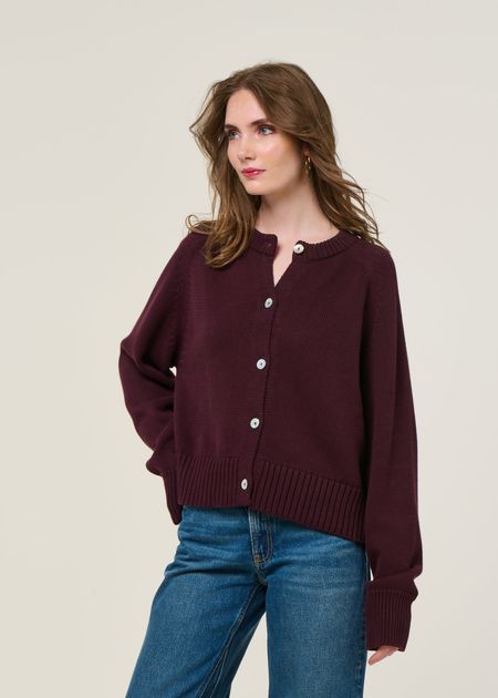 Gilet en coton bio | aubergine "sivia - cherry lacquer"