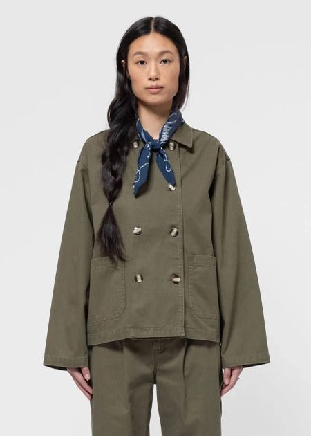 Veste en coton bio | kaki "bibbi workwear jacket - olive"