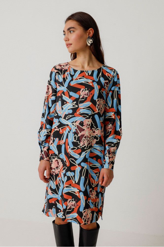 Robe en coton et lenzing | multicolore "vestido edurtzeta lorea", SKFK, photo 1