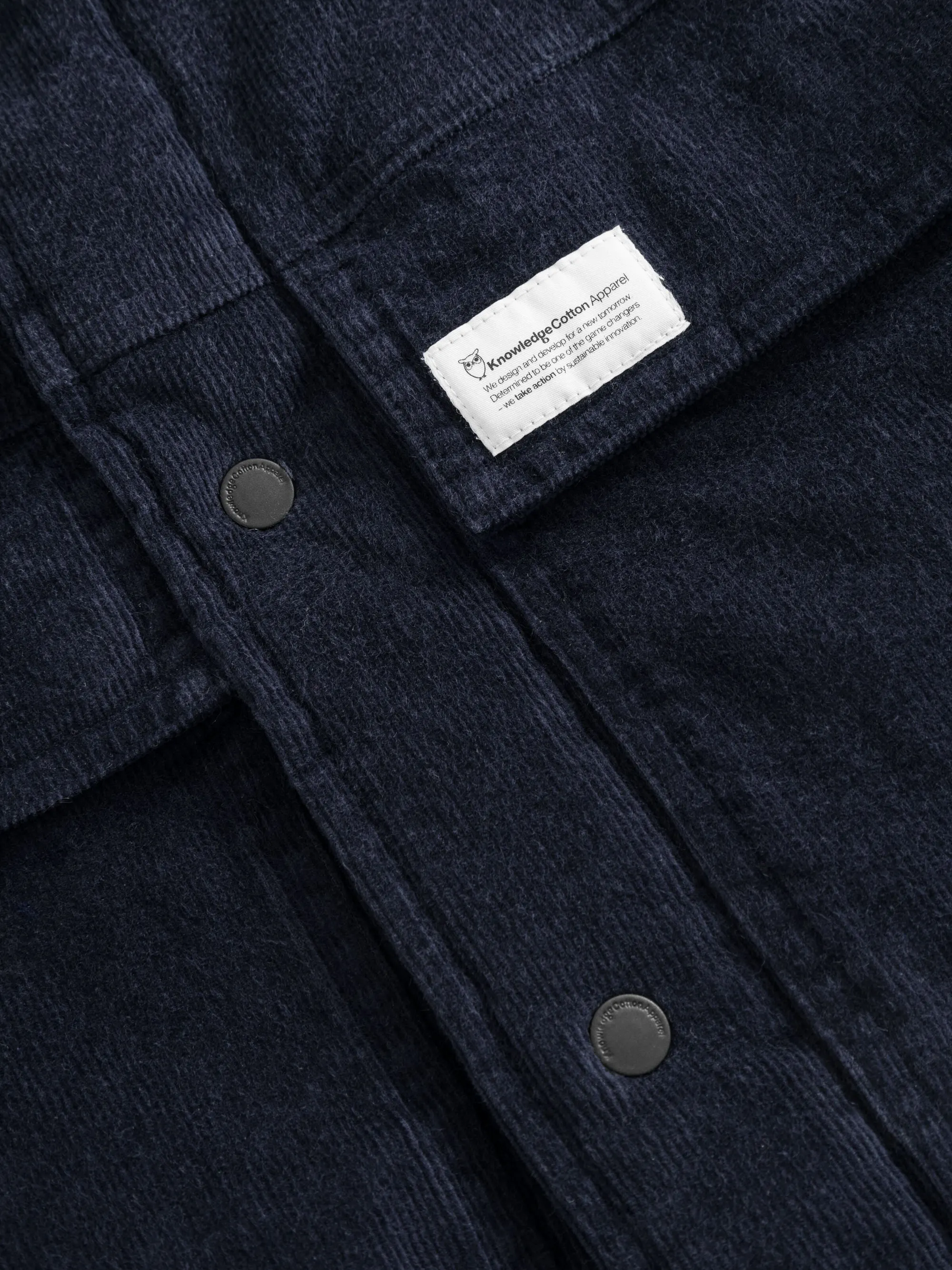 Blouson velours en coton bio et matière recyclée | marine "corduroy overshirt night sky", Knowledge Cotton Apparel, photo 9