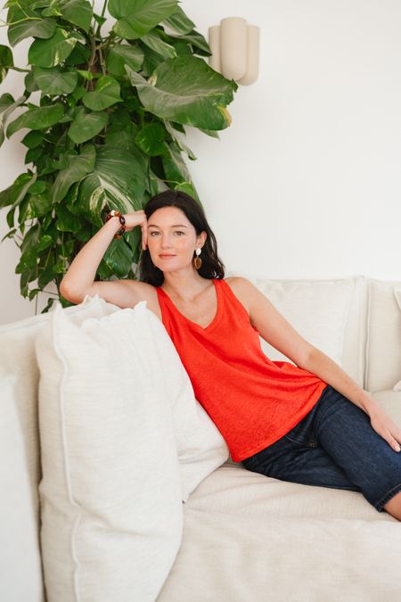 Débardeur en lin upcyclé | rouge