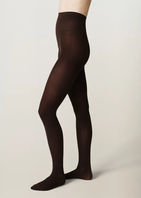 Collants en matières recyclées | dark brown "olivia premium tights", Swedish Stockings
