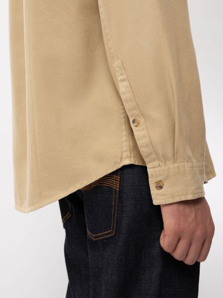 Chemise beige en twill de lyocell et coton - chuck fluid, Nudie Jeans, photo 7