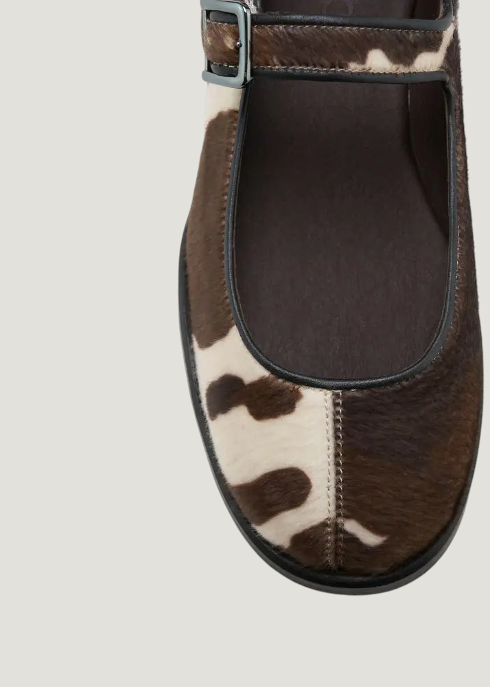 Ballerine à bride | beige et marron "Gaia vache - vache", Zèta Shoes, photo 4