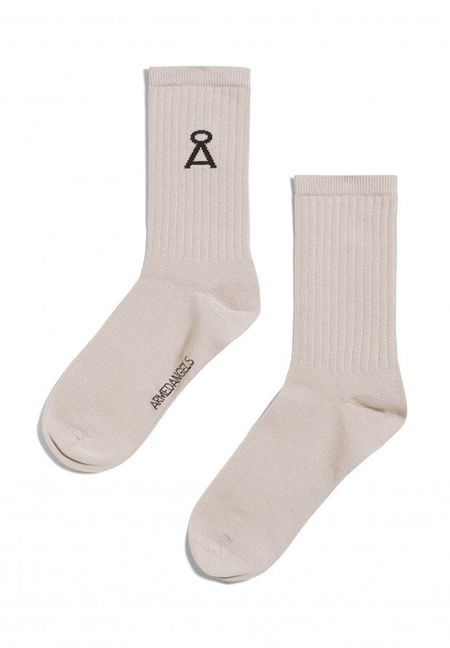Chaussettes beiges en coton bio et recyclé - saamu light desert