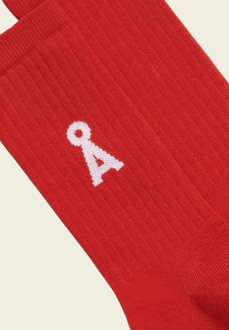 Chaussettes en coton biologique | rouge "saamus bold - coral blush" - Armedangels
