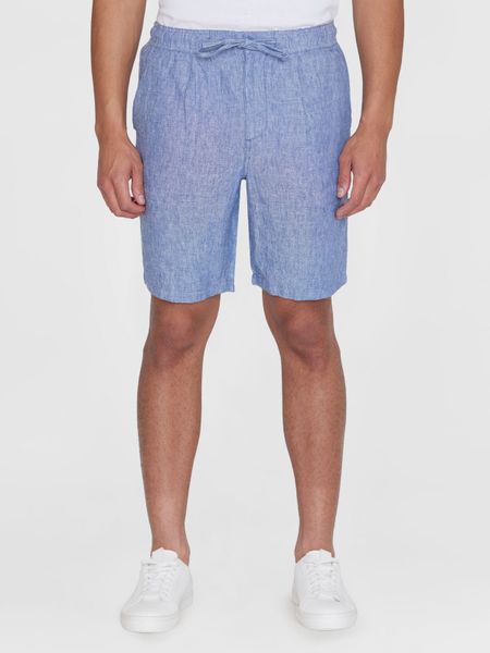 Short en lin bio | bleu en lin "fig loose linen shorts moonlight blue"