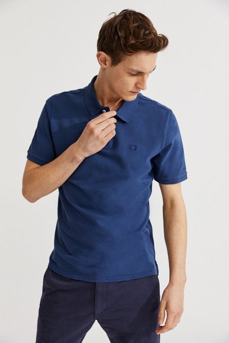 Polo piqué marine en coton bio - ted regular