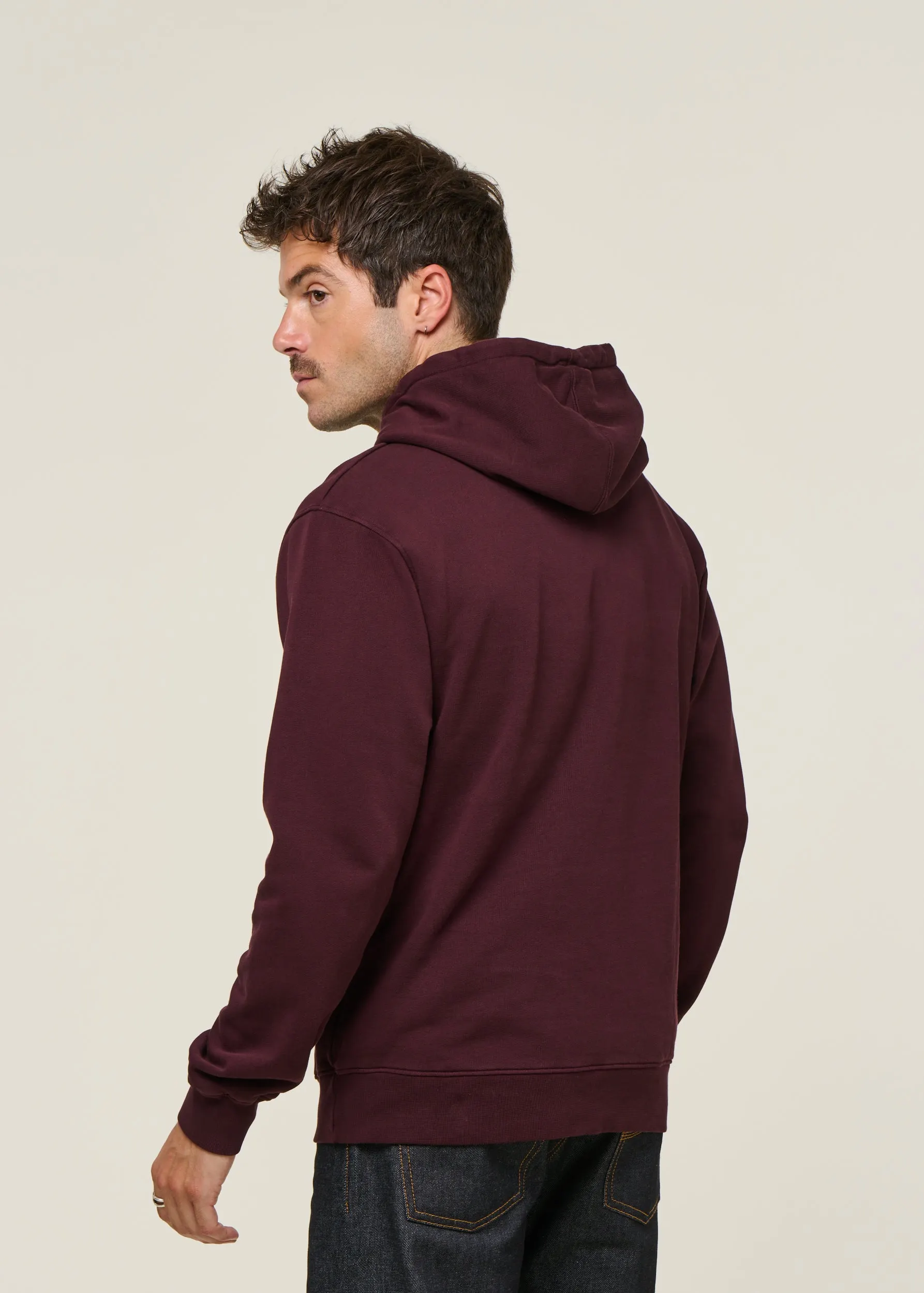 Sweat à capuche  en coton bio | bordeaux "oxblood red", Colorful Standard, photo 3
