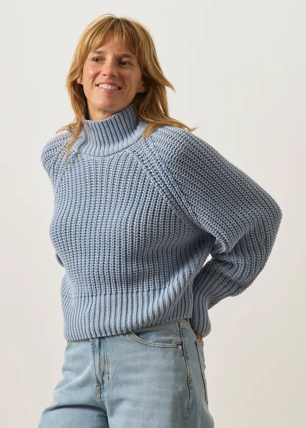 Pull maille en coton bio | bleu "Ola - pale blue", Jan'n June
