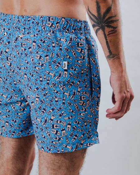 Maillot de bain en polyester recyclé | bleu "just swim swimwear - blue" - Brava Fabrics