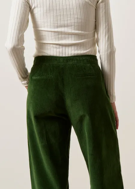 Pantalon velours taille élastiquée vert "billie" - vert, WeDressFair, photo 2
