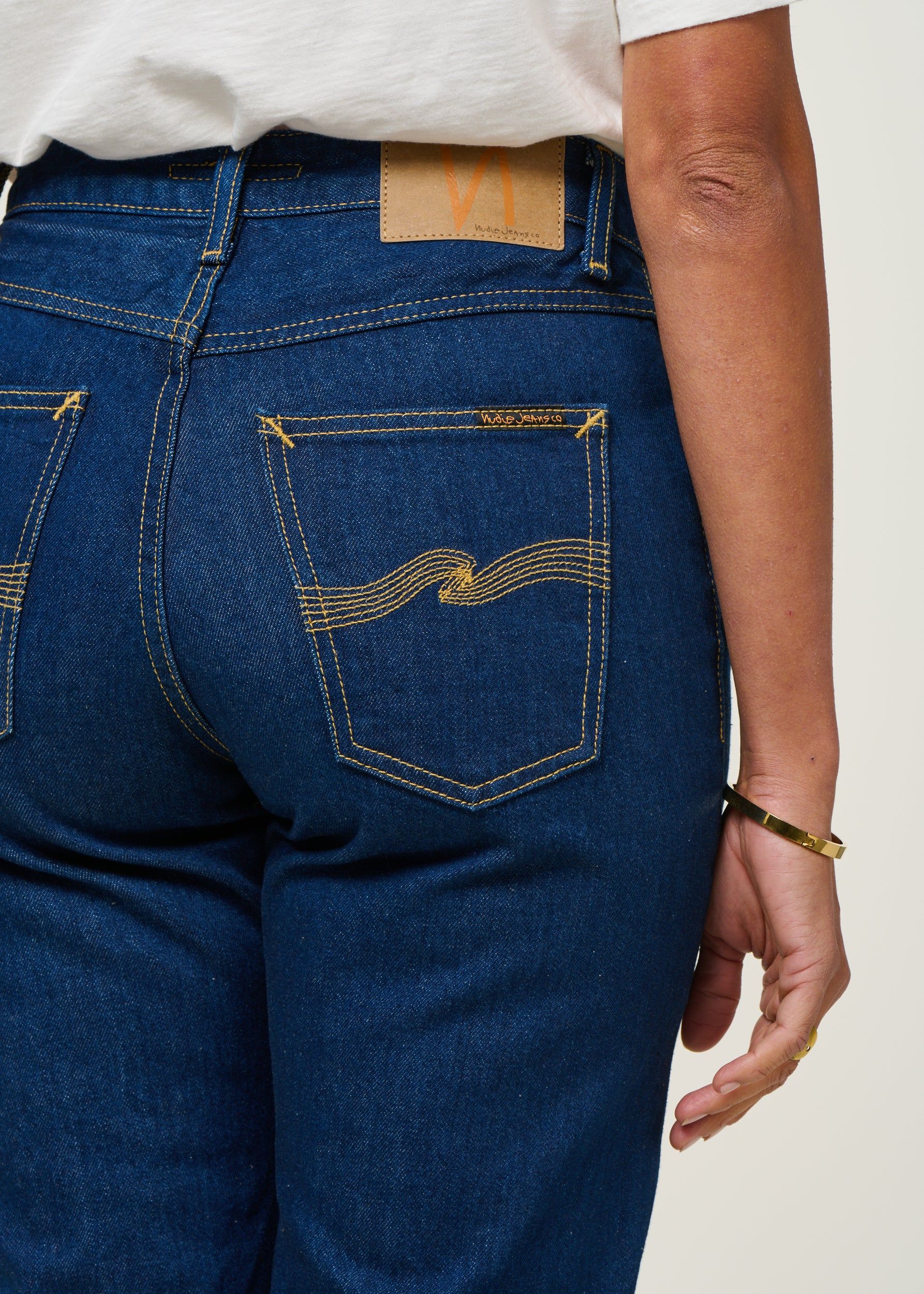 Jean mom en coton bio | bleu foncé "breezy britt 60s blue", Nudie Jeans, photo 4
