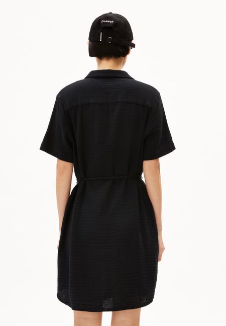 Robe en gaze de coton bio | noir "mabelaa musselin - black", Armedangels, photo 3