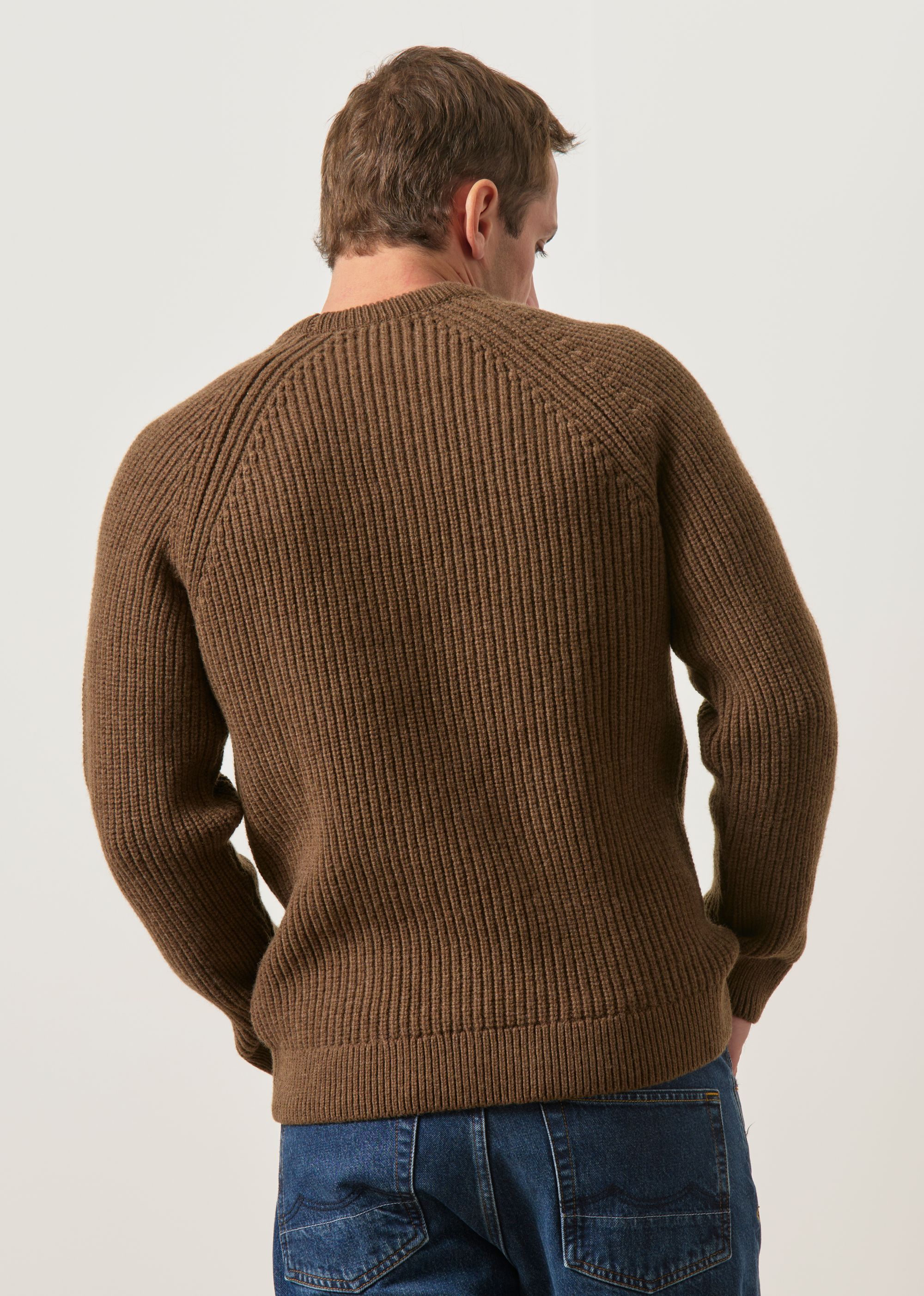 Raglan-Pullover im Patentstrick aus Merinowolle | schokolade, WeDressFair, Foto 5