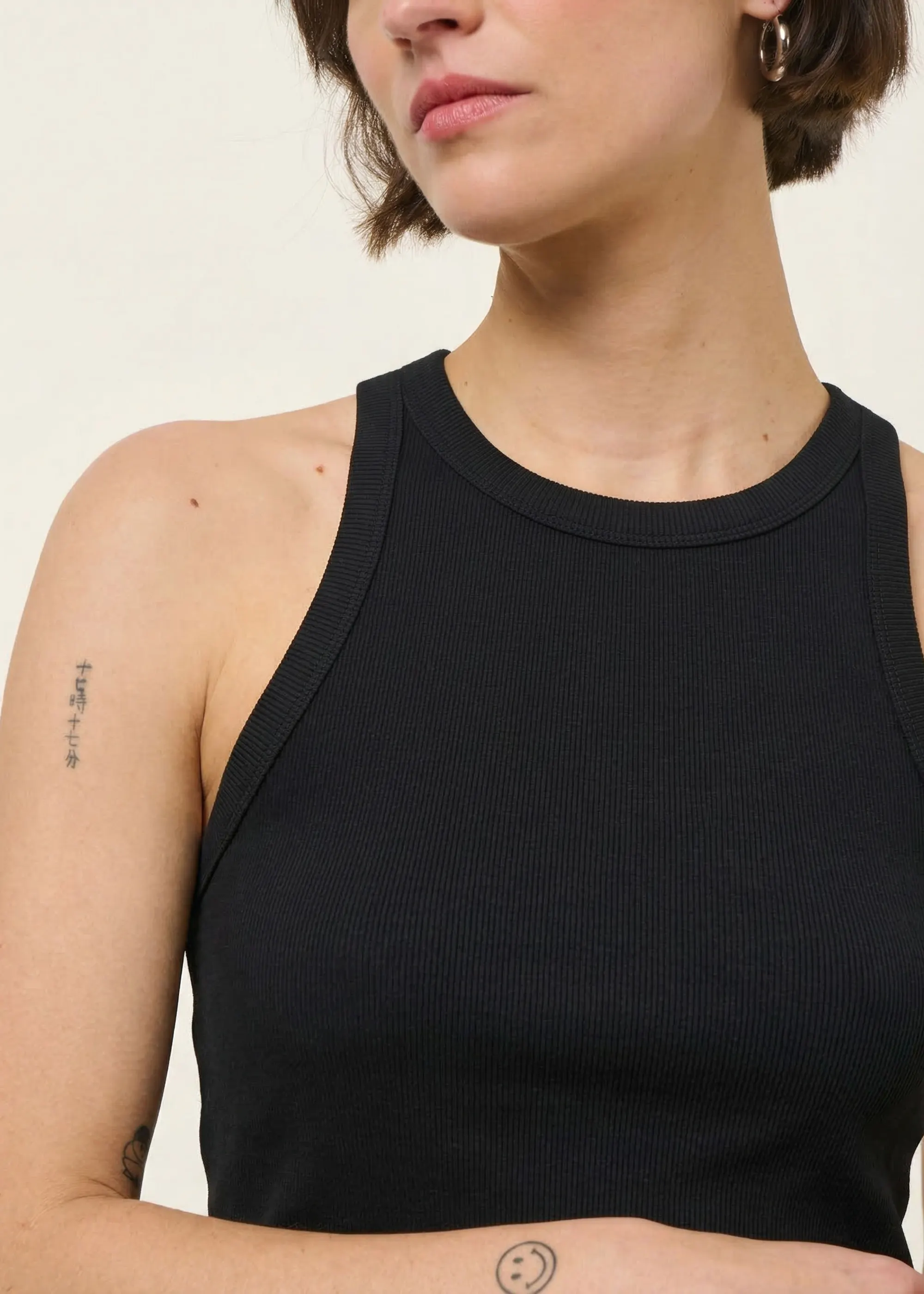 Débardeur côtelé en coton bio | noir, WeDressFair, photo 2