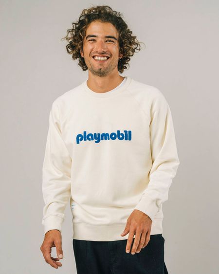 Sweatshirt en coton bio | écru "playmobil logo sweatshirt ecru"
