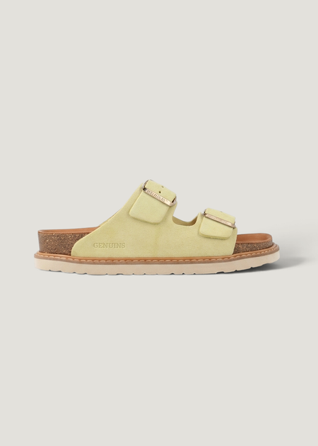 Sandales en cuir suède certifié | jaune "hawaii velour butter" - Genuins