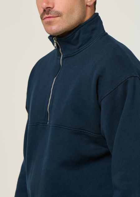 Sweat à Capuche 1/4 Zip Crew Clothing Taille 10 Homme - Bleu - Occasion Très Bon état
