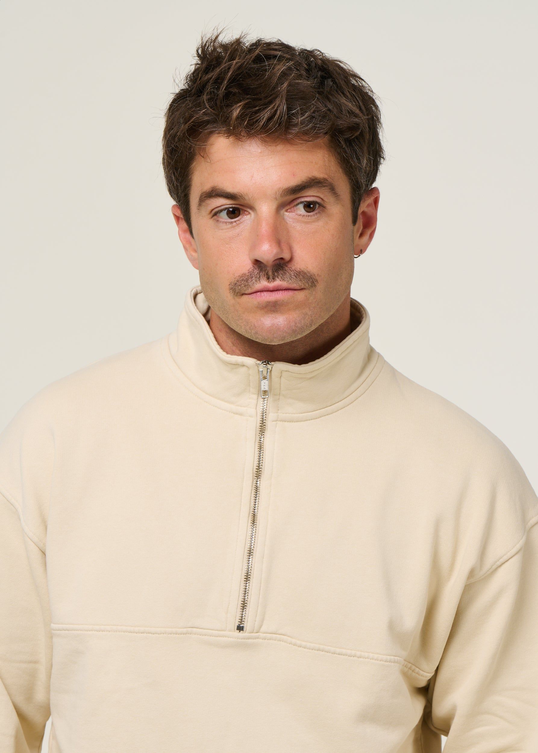Sweat col zippé mixte en coton bio | écru "ivory white", Colorful Standard, photo 2
