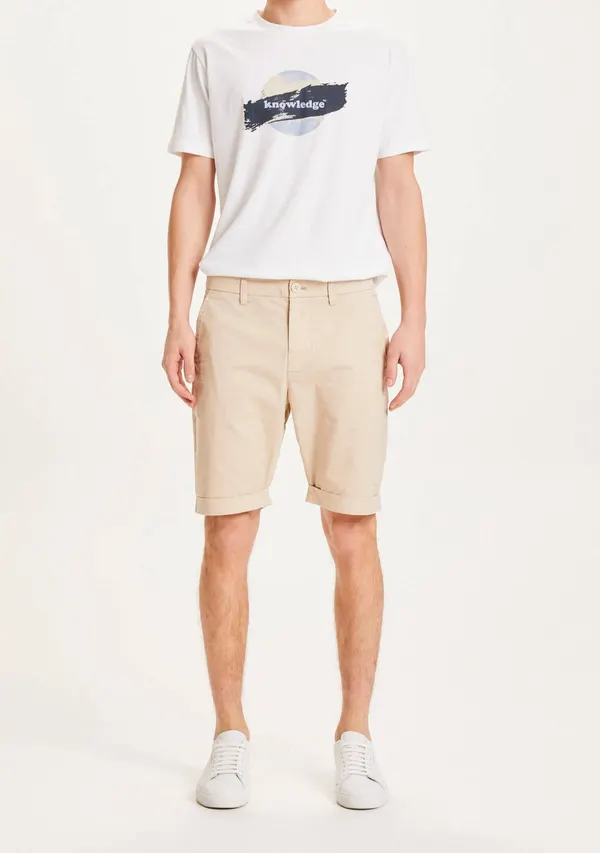 Short chino en coton bio | beige "chino poplin light feather gray", Knowledge Cotton Apparel