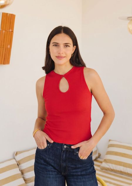 Top goutte en coton bio "Mahé" | rouge