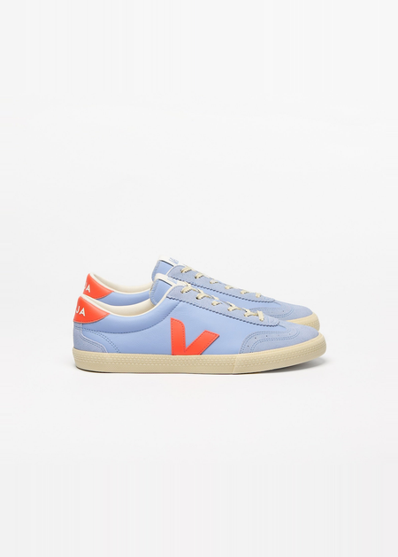 Baskets en cuir | bleu "volley - olympe orange fluo calcaire" - Veja