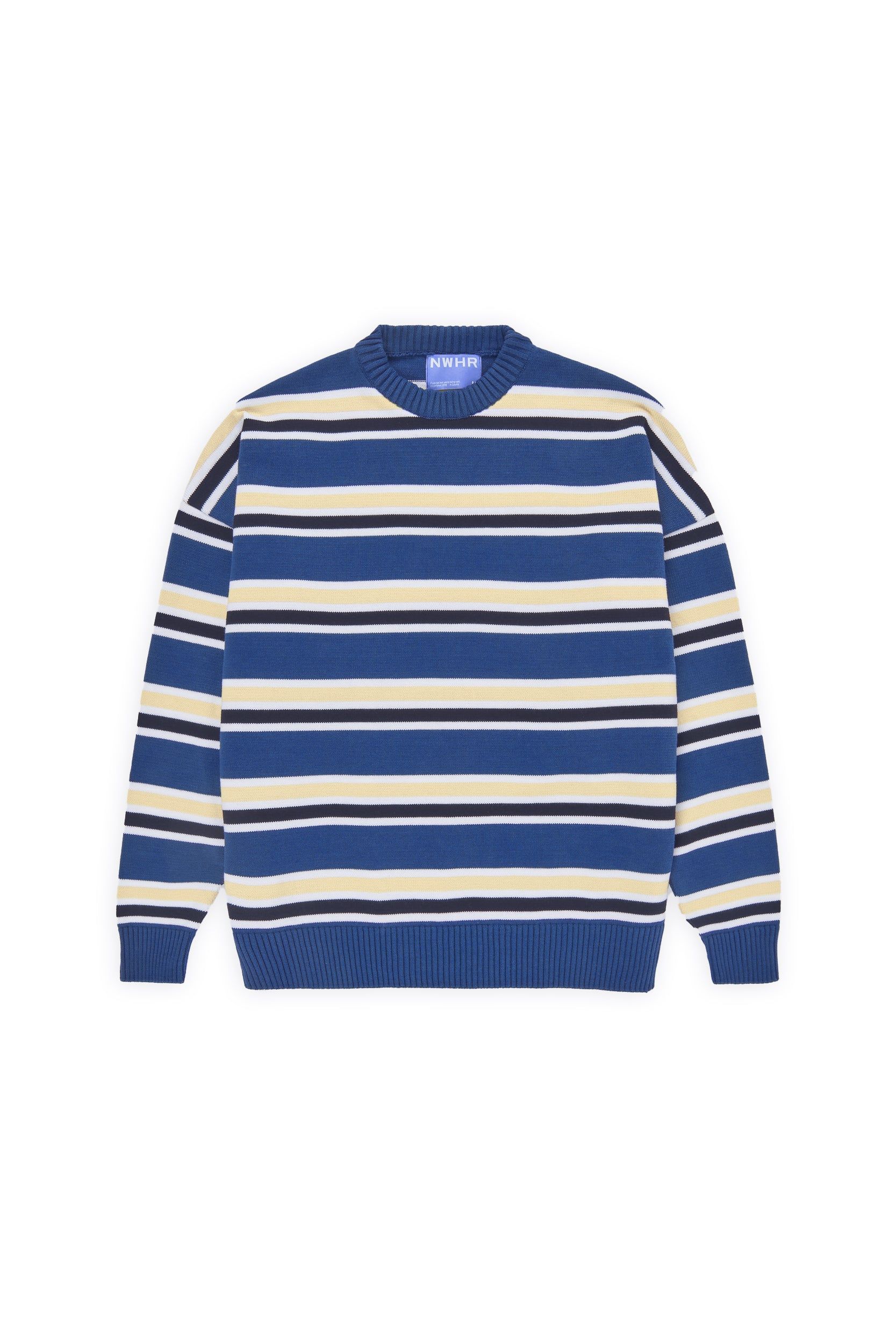 Pullover aus Bio-Baumwolle | gestreift "Jersey bright blue", NWHR, Foto 3