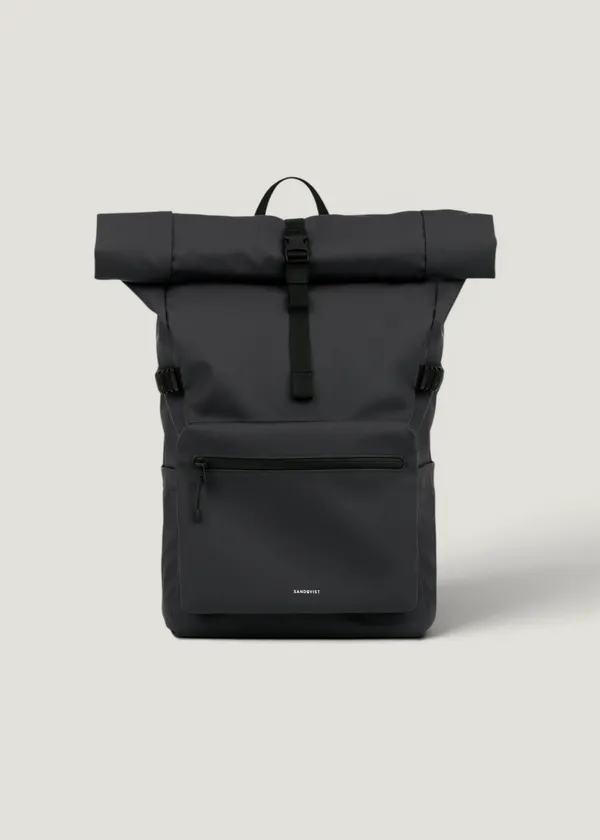 Sac à dos 34l en matière recyclée | noir "stream rolltop backpack L - black", Sandqvist