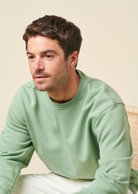 Sweat oversize en coton bio | vert sauge - WeDressFair