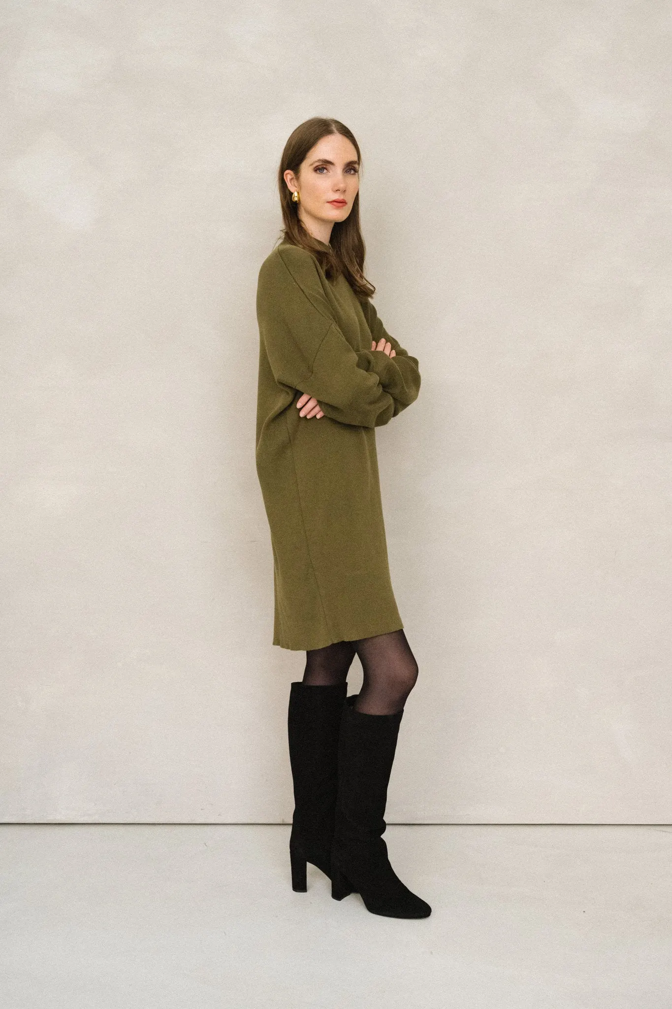 Robe pull en coton bio | olive "nuna - woody olive", Jan'n June, photo 6