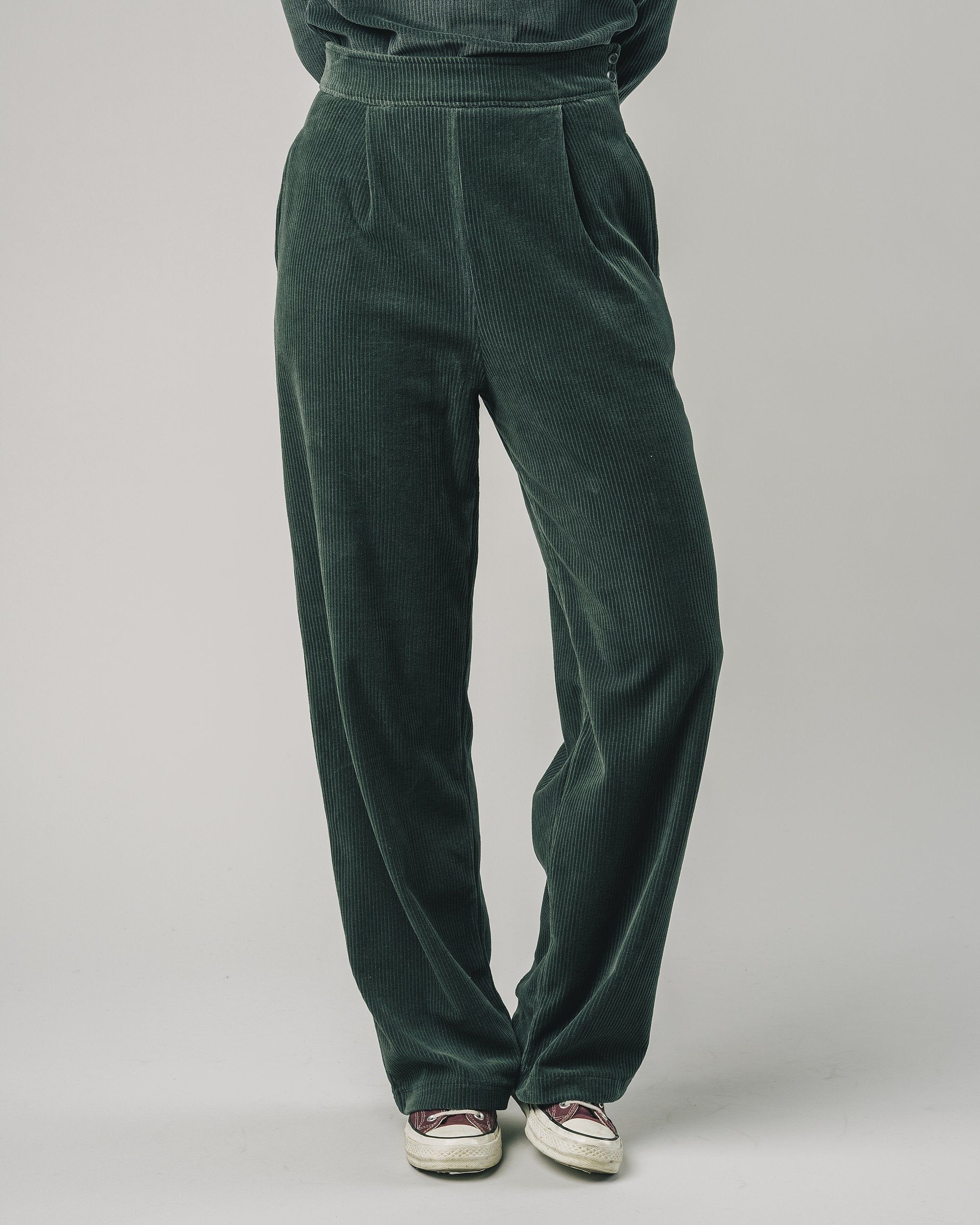 Pantalon ample vert forêt en velours de coton bio - forest green, Brava Fabrics, photo 1