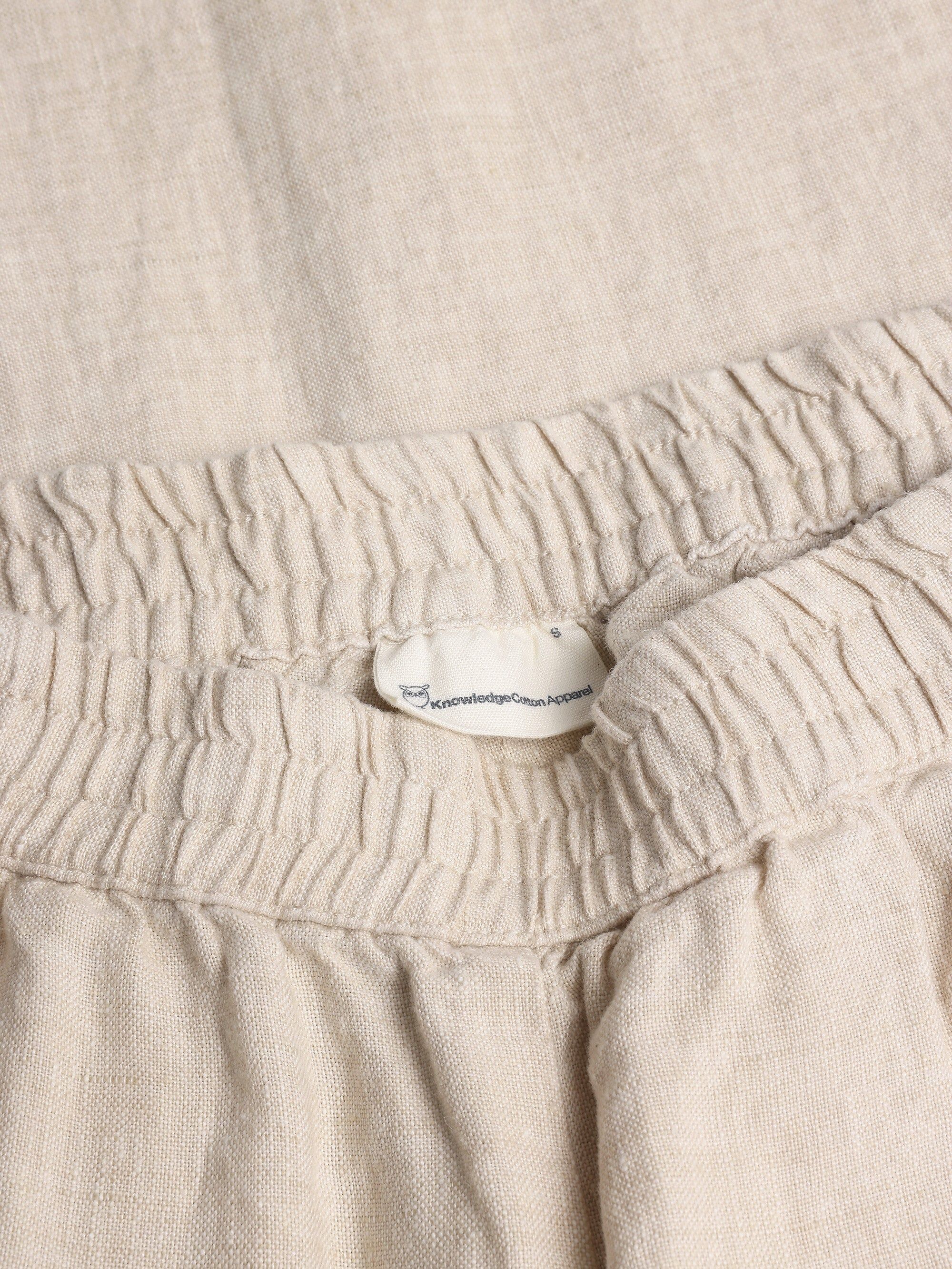 Pantalon ample en lin bio | écru "posey wide mid-rise linen pants light feather gray", Knowledge Cotton Apparel, photo 5