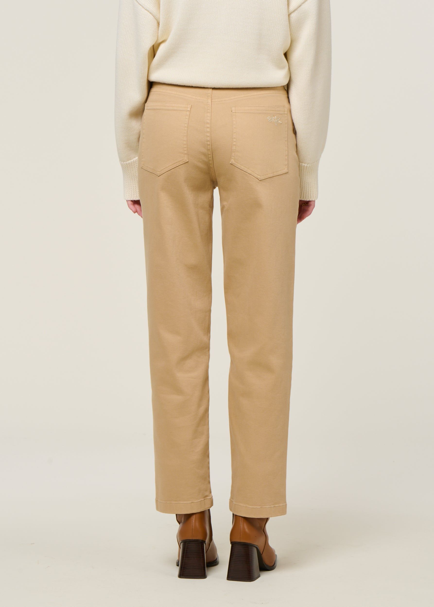 Hose mit geradem Schnitt aus Bio-Baumwolle | Beige "ibia", SKFK, Foto 4