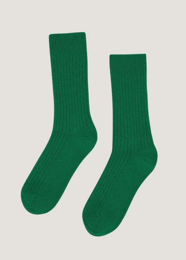 Chaussettes en laine mérinos recyclée | vert "kelly green", Colorful Standard