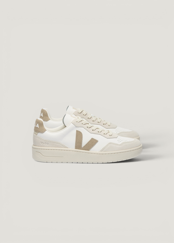 Baskets en cuir | blanc "V-90 o.t. leather - white_taupe", Veja