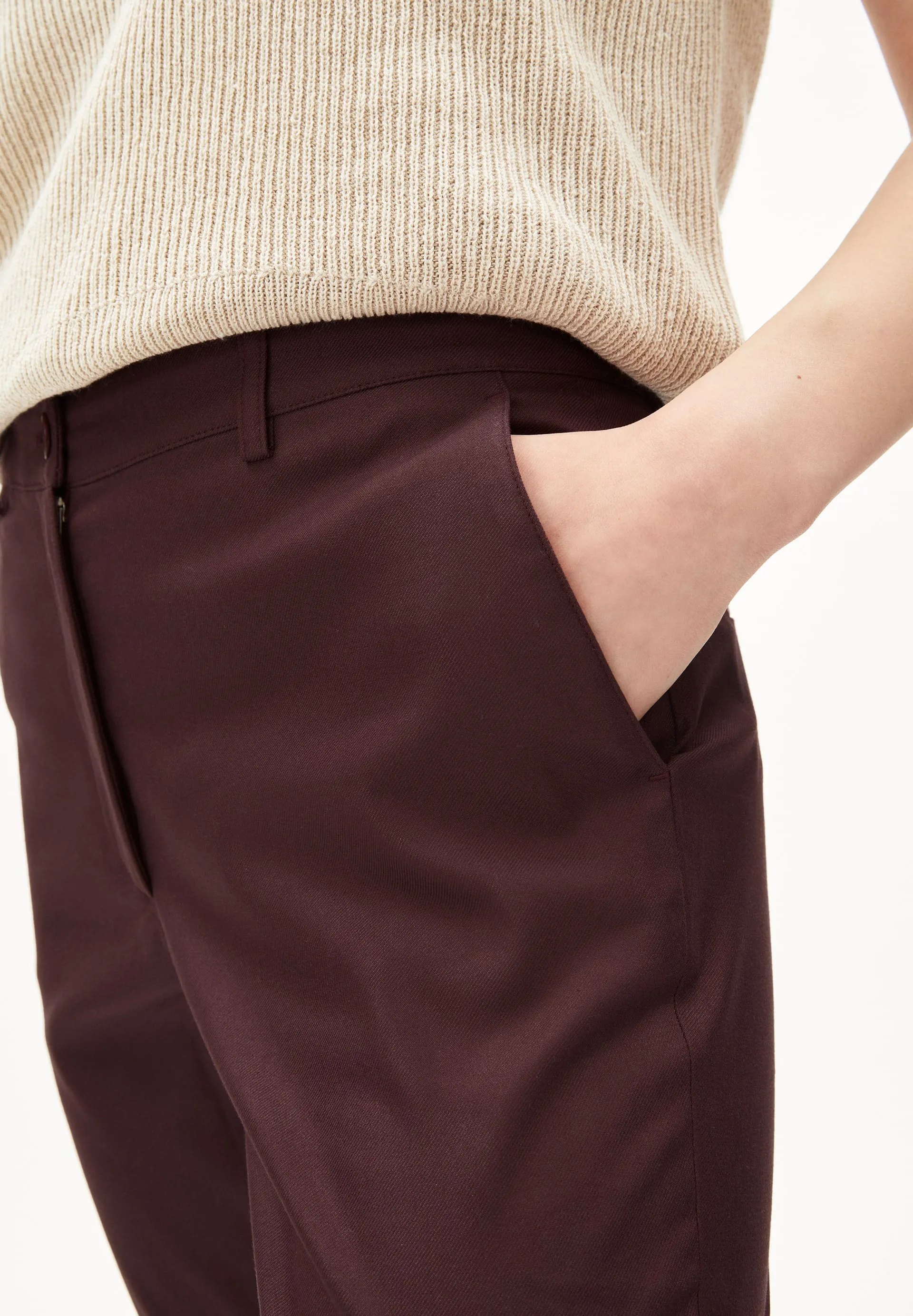 Pantalon flare prune en coton bio et ecovero - tatnaa fudge, Armedangels, photo 2