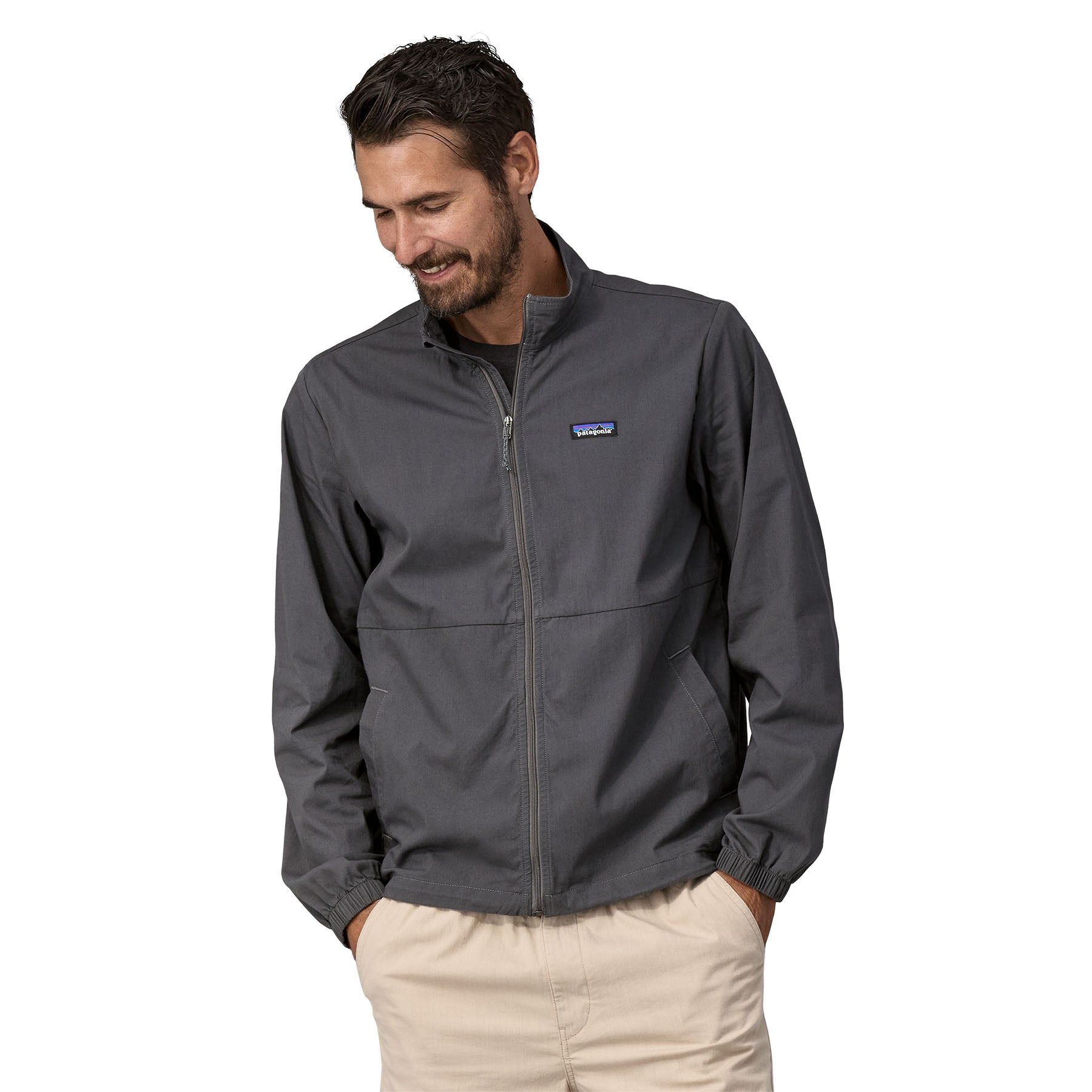 Windjacke aus Bio-Baumwolle und recyceltem Nylon | Grau "nomader jkt - forge grey", Patagonia, Foto 1
