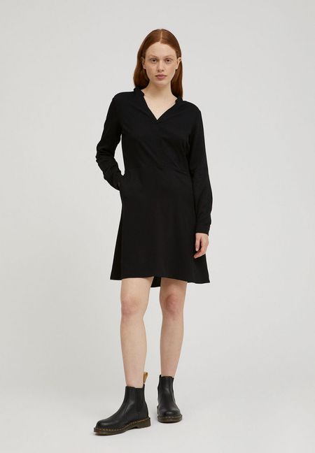 Robe mi-longue noire en lenzing - ceylonaa